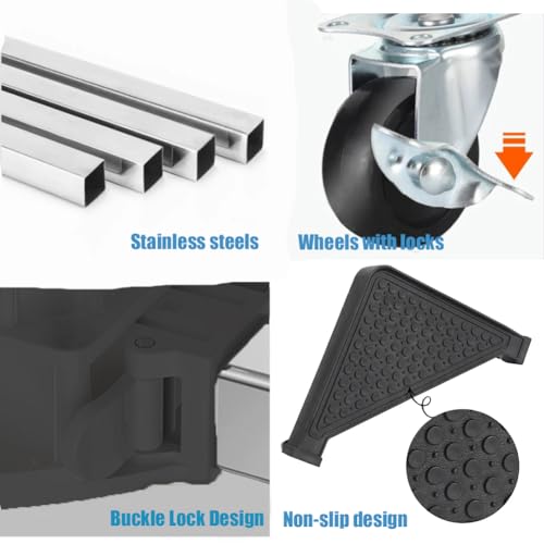 Washing Machine Stand with Wheels, Movable Fridge Stand Adjustable Washer Stand Movable Dryers Base 40-66cm for Dryers, Refrigerators, Freezers