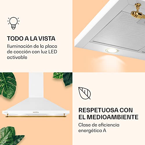 Klarstein-Campana-Extractora-de-Pared-con-Filtros-de-Carbono-610mh-Extractor-Cocina-Acero-Inoxidable-Campanas-Extractoras-de-165W-Recirculacion-90-cm-Panel-de-Control-Luces-LED-Blanco
