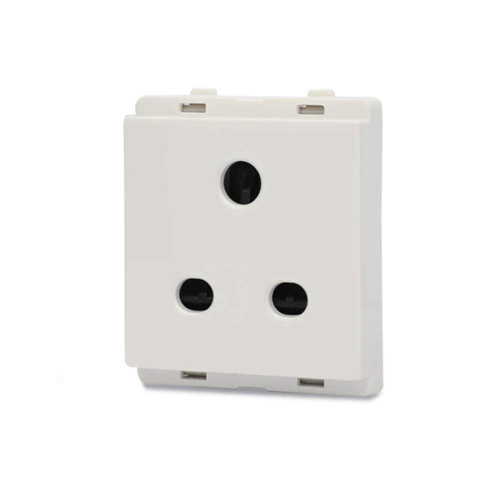 Schneider electric Livia-10A 2/3 Pin Plastic Socket with Shutter - White (Pack of 10) 1