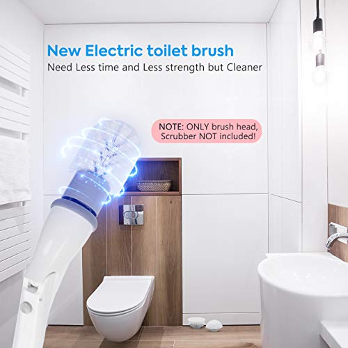 Homitt Toilet Brush Heads for Electric Spin Scrubber, 2pcs Power Spin Scrubber Replacement Toilet Brush Heads for Cleaning Bathroom, Sturdy PP Bristles Apply to Electric Cordless Scrubber