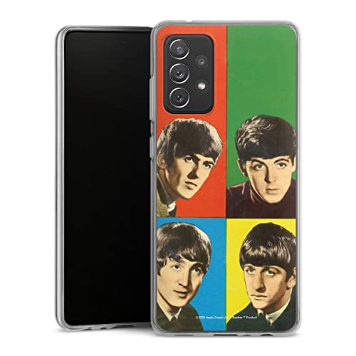 DeinDesign Coque en Silicone Compatible avec Samsung Galaxy A72 Etui Silicone Coque Souple Rock ‘n’ Roll Visages The Beatles - Les Beatles, Paul McCartney, John Lennon, RIngo Starr, George Harrison DeinDesign Coque en Silicone Compatible avec Samsung Galaxy A72 Etui Silicone Coque Souple Rock 'n' Roll Visages The Beatles