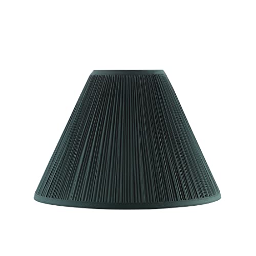 Aspen Creative 33193, Transitional Hardback Empire Shaped Mushroom Pleated Dark Green Spider Shade, 6" Top x 16" Bottom x 12" Slant by Aspen Creative - Used condition - US$48.34
