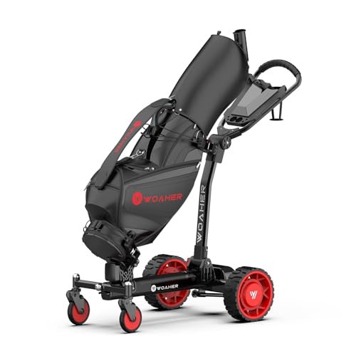 Woaher EST3 All Terrain Electric Golf Cart, Automatic Sensing Driving Golf Cart, 35-40 KM Ultra Long Driving Distance 5 Tires Dual Motor Golf Push Cart