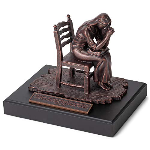 Lighthouse Christian Products Mujer Rezando (Praying Woman) Bronzelike Finish 5.5 x 7.5 Resin Sculpture