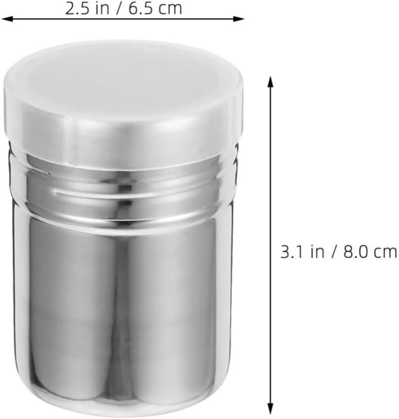 2 Pack Stainless Steel Mesh Sugar Shaker Duster with Lid