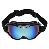 JEOZBM Ski Goggles, Adult Double Layer Snow Snowboard Goggles, Classic Buckle Over Glasses Goggles for Men Women Climbing(20cm-Blue)