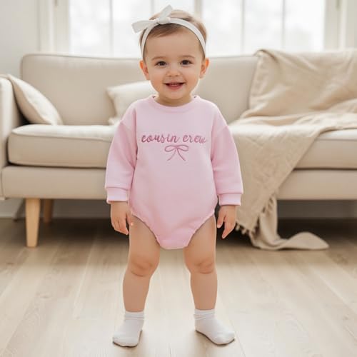 GOOCHEER Cousin Crew Matching Outfit Kids Newborn Baby Girl Bubble Romper Long Sleeve Toddler Girl Sweatshirt Clothes Fall2