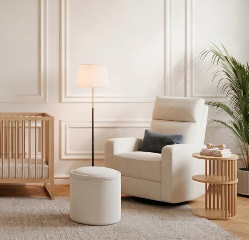 Image of Nurture& - Small Rounded Storage Ottoman - Ivory