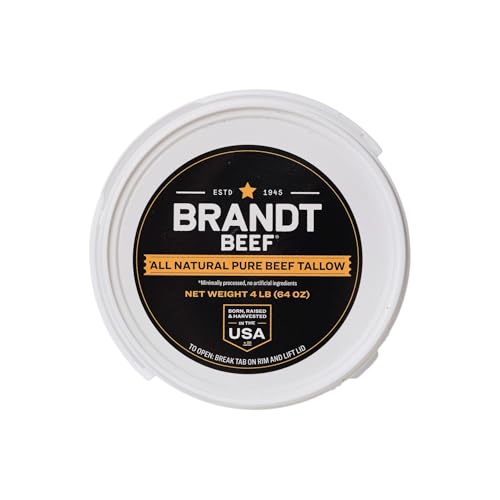 Image of Brandt Beef Tallow - 100% Pure Beef Tallow | 64 oz (4 lb) Tub for Cooking, Skincare, Soap & Candle Making | High Smoke Point | No Additives or Preservatives | Sustainably Sourced | Family-Owned Ranch