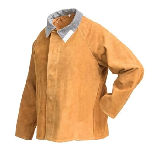 Safetop 20112 - Chaqueta soldador best cuero. kevlar cuello denim. talla xl