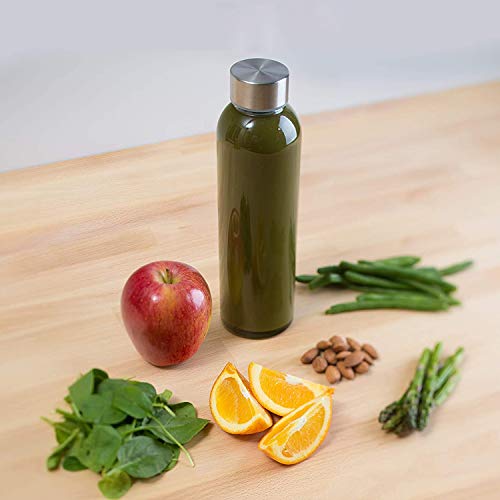Encheng Glass Water Bottles,16oz Glass Drinking Bottle With Leakproof Stainless Steel Cap,Reusable Juice Bottles Beverage Drinkware,To Go Travel Bottles For Drink,Sauce,8Pack