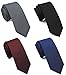 Skinny Neckties Solid Matte Color Slim Neck Tie 2(1/2)" 4-Colors TC040E,Narrow,(4 Pack)