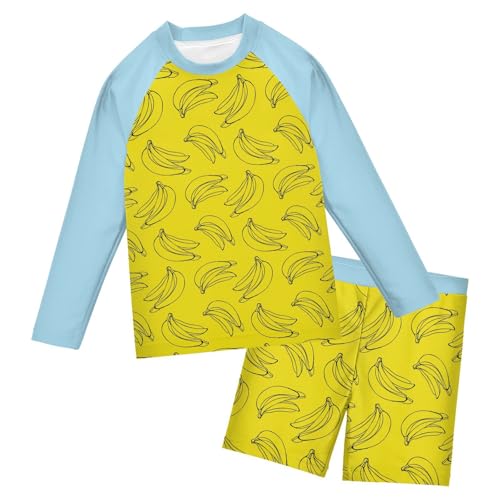Boys Rash Guard Set Banana Piece UP50+ Swim Set for Boys 3T-10T