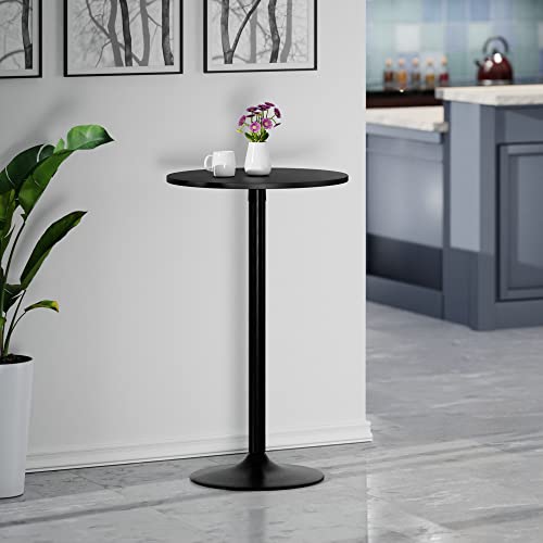 Winsome Obsidian Pub Table Round Black Mdf Top With Black Leg And Base - 23.7-Inch Top, 39.76-Inch Height #TOP3