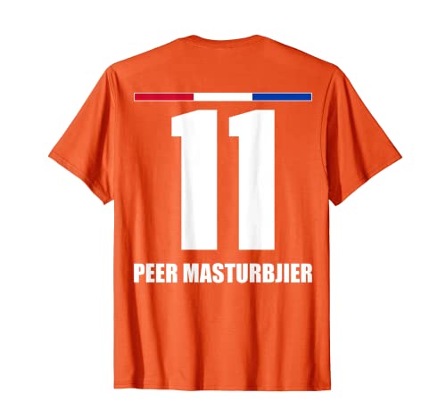 Holland Sauf - Camiseta de manga corta para hombre, diseño con texto "Peer Masturbjier" Camiseta