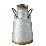 Material: cinc gris Lechera decorativa (cinc, 30 x 18 cm), diseño vintage, color gris