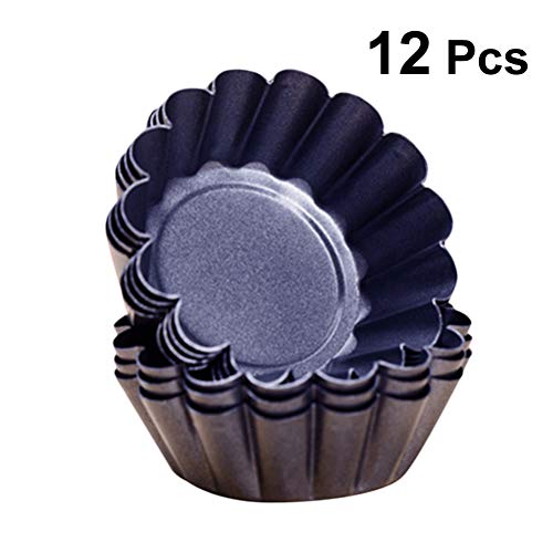 BESTONZON 12pcs Mini Tart Pans Mini Pie Tin Tartlet Pan,Mini Cupcake Cookie Pudding