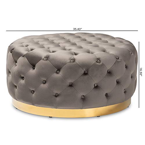 Baxton Studio Ottomans, Grey/Gold by Baxton Studio - Image 6
