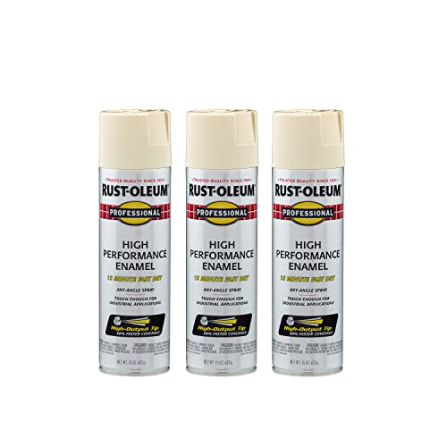 Image of Rust-Oleum 7570838-3PK Professional High Performance Enamel Spray Paint, 15 oz, Gloss Almond, 3 Pack