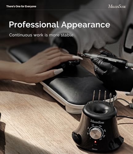 Image of MelodySusie Multifunctional Desktop Nail Drill with Foot Pedal, SC320I 30000RPM E-File with Bit Holders & Elegant Design for Manicure Trimming, Shaping & Gel Removal, Ideal for Nail Artists & Home Use