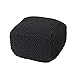 Christopher Knight Home Joyce Knitted Cotton Square Pouf, Dark Grey