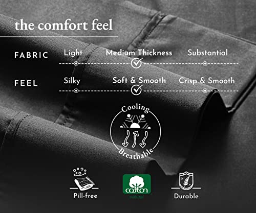 California Design Den 100% Cotton Pillowcases, Pillow Case Set Of 2, Fits King Size Pillows, Luxury 400 Thread Count Sateen Pillowcases, Match With Our 400 Thread Count Sheets (Black) #TOP4