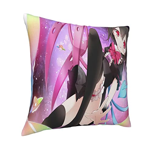 東方project 封獣ぬえ (2) クッションカバー 抱き枕カバー 45×45cm ピローケース 両面 アニメグッズ インテリア おしゃれ 人気 かわいい 軟らかい 装飾 部屋 ソファー オフィス 車用 プレゼント 洗える 正方形 枕カバー
