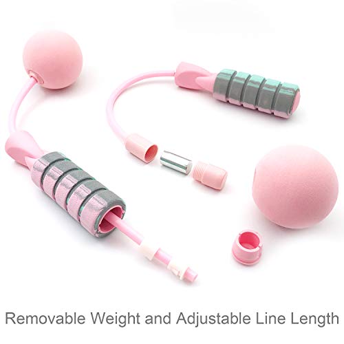 Benvo Weighted Jump Rope Without Rope Skipping Rope No Line Speed Rope Cordless For Fitness Workout Anywhere Ropeless Bod Rope For Exercise Training Beachbody Build- Lovely Pink #TOP2
