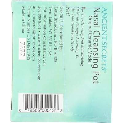 Ancient Secrets Ceramic Nasal Cleansing Pot, 1 Neti Pot (Pack of 3)