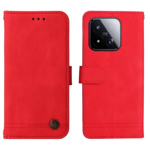 Housse en cuir Xiaomi 17 Ultra style premium avec bouton métallique chic - 3