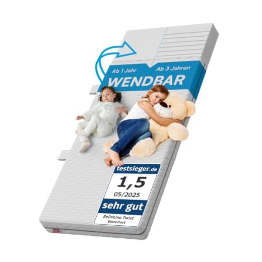 Bellabino Twist Kindermatratze 90x200 cm – Matratze Kinderbett Härtegrad H1/H2 – Hochwertige 7 Zonen Kaltschaummatratze – Jugendmatratze 15 cm hoch – mit waschbarem Bezug, allergikerfreundlich