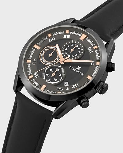 Image of Denial Klein Attractive Dial Leather Strap Watch for Men