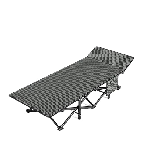 MRVAKDYDI Cuna de Camping Cama de Camping, Cama Plegable portátil con Tela de Tela, Tubos Cuadrados Gruesos, Bolsillos Laterales de Almacenamiento, Cuna Plegable Ideal