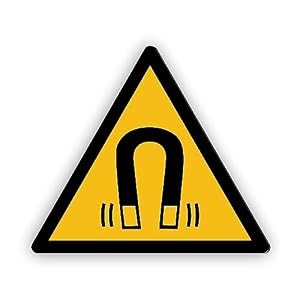 Warnzeichen (W006) Warnung vor magnetischem Feld – Dreieckiges Warnschild – Signalgelb (RAL 1003) nach DIN EN ISO 7010