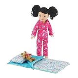 Emily Rose 14-Inch Doll Clothes & Accessories 3-PC Snowflake PJ Pajama Gift Set with Teddy Bear 14' Doll Sleeping Bag Bedding w/Pillow and Case | USA Business