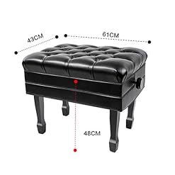 TEmkin Tabouret de Piano, Banc de Piano de Luxe, avec Coussin imperméable et intérieur Solide Rabattable, Rangement supplémentaire pour la Musique, Hauteur réglable, capacité de Charge ju – Image 7
