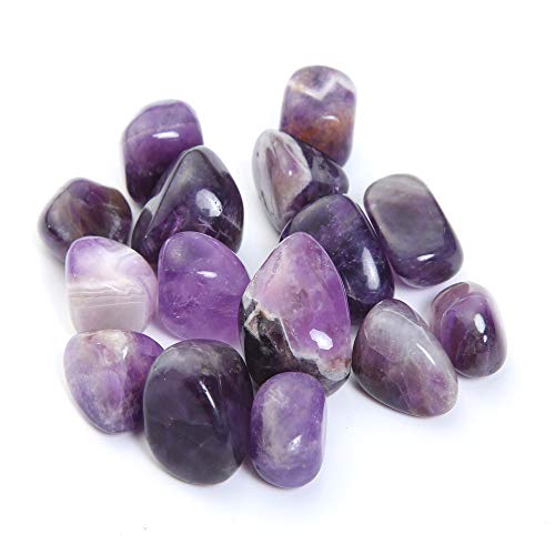 Bingcute Brazilian Tumbled Polished Natural Amethyst Stones 1/2 Ib for Wicca, Reiki, and Energy Crystal Healing (Amethyst) - Thumbnail 2