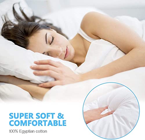 Body Pillow Cover 20X72 Body Pillow Case 100% Egyptian Cotton Hotel Quality 1-Pieces White Body Pillow Cover Premium 600 Thread Count Body Pillowcase Envelope Closure - 20 X 72, White #TOP4