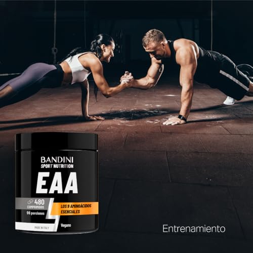 Miniatura 3 de Bandini Eaa Aminoácidos Esenciales 480 Tabletas - Con 9 Essential Amino Acids - Pre, Intra Y Post Entrenamiento - Complemento Alimenticio Para El Deporte - Comprimidos - 96 Dosis - Vegan, Sin Azúcar