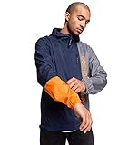Futter: ungefüttertes Design DC Apparel Herren Dagup Triple Block Wasserabweisender Windbreaker Mit Kapuze, Black iris, L