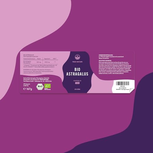 Bio Astragalus - 270 Kapseln - HOCHDOSIERT: 3000 mg reinem Bio Rohstoff pro Tag - mit Polysacchariden - Reines Bio-Tragant - Ohne unerwünschte Zusätze - Vegan