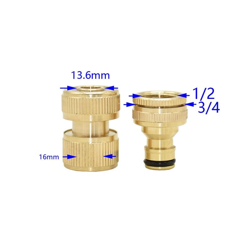 5 set 16mm tubo connettore rapido ottone 1/2 "rubinetto da giardino G1/2" G3/4 "giardino irrigazione 16mm tubo adattatore rame puro