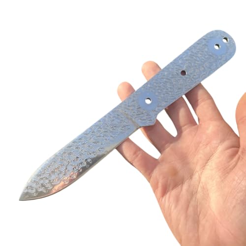 Obespina Couteau lame fixe vierge nue blank acier damas suminagashi custom création a monter artisanat camping luxe collection edc #321