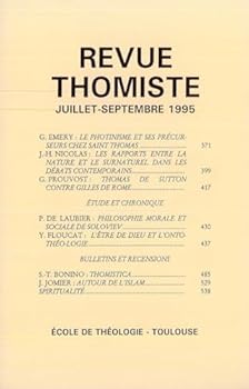 Paperback Revue Thomiste - 3/1995 [French] Book