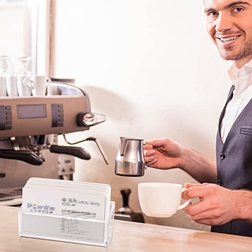 Eersida 8 Pack Acrylic Business Card Holder Wall Mount Clear Business Card Holder Plastic Card Display Desktop Single Card Holder For Office Home, 3.875 X 1.25 X 1.625 Inch, Horizontal #TOP5