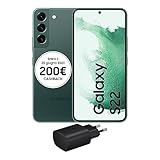 Samsung Galaxy S22 5G Smartphone Android senza SIM, Caricatore incluso, 128GB Display 6.1’’, Dynamic AMOLED 2X, 4 Fotocamere, 2022, Verde [Versione Italiana]