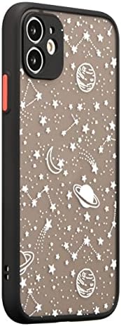 ZTOFERA Compatible with iPhone 11 Case, 6.1-Inch, Planet Sky Star Pattern Hard PC Back Silicone Bumper for Girls Women Boys Translucent Frosted Shockproof Protective Phone Cover, White Sky