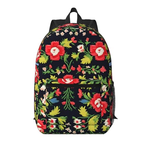 Sac à dos universitaire à motif brodé pour aller en cours et voyager le week-end