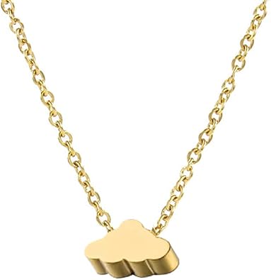Silver Gold Rose Gold Cloud Pendant Necklace for Women Clavicle Chain Chocker Gifts for Family Friends Stainless Steel