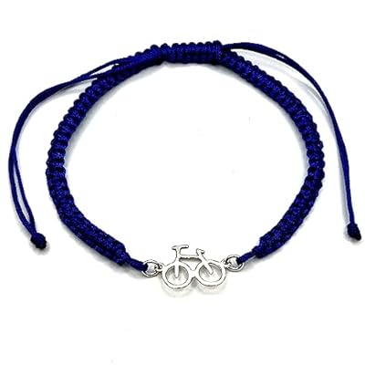 MASBARATA PULSERA MACRAME CON BICICLETA EN PLATA DE LEY (AZUL) | Ya disponible en tu tienda friki favorita! En mundofriki.es!